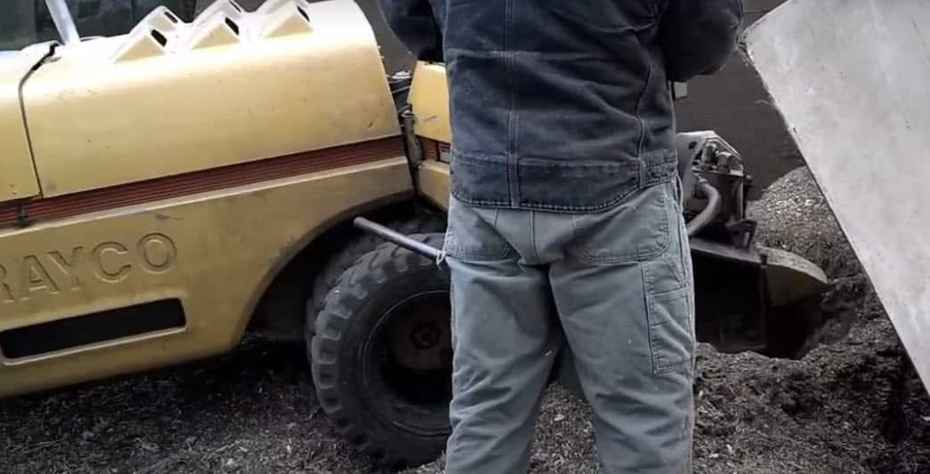 Seattle WA stump grinding at Northwest Hospital removing stump core for foundation preparation